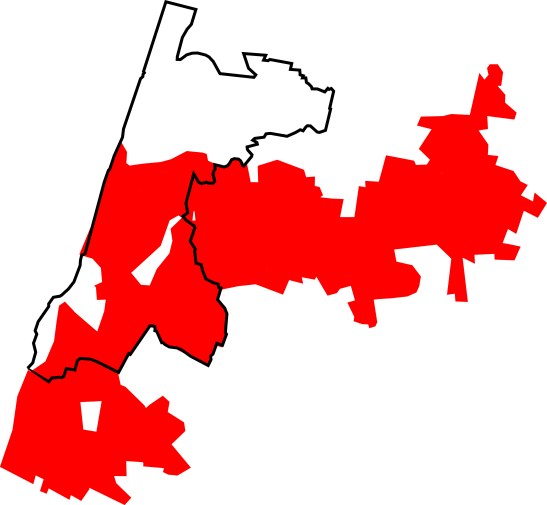 Contiguas Population density Tel Aviv